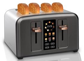 Torradeira SEEDEEM, 4 fatias, tela LCD de 1800 W em aço inoxidável