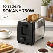 Torradeira Sokany Inox 750W 127V 2 Fatias Compacta Com 6 Níveis De Tostagem Para Cozinha Torradeira Sokany Inox 750W 127V 2 Fatias Compacta Com 6 Níveis De Tostagem Para Cozinha