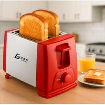 Torradeira Torrador Tostadeira Elétrica De Pão Inox Vermelha - CM Home