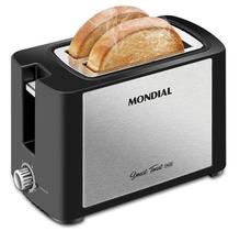 Torradeira tostador de paes inox 6 níveis mondial 800w 220v