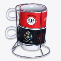 Torre 2 Xícaras 9 3/4 e Hogwarts 150ml Oficial Harry Potter