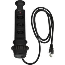 Torre 3 Tomadas Multiplug Retratil Embutir Mesa 10A e 20A Bivolt Renna