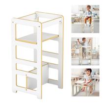Torre aprendizagem infantil montessori mesinha cadeirao cadeira escada madeira mdf 4 em 1 regulavel escadinha crianca Torre aprendizagem infantil montessori mesinha cadeirao cadeira escada madeira mdf 4 em 1 regulavel escadinha crianca