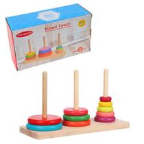 Torre Arco Iris Hanói Brinquedo Educativo Com Formas 10 Peças Coloridas Torre Arco Iris Hanói Brinquedo Educativo Com Formas 10 Peças Coloridas