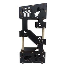 Torre Cama Toca Arranhador nicho brinquedo gato Petris-PRETO Torre Cama Toca Arranhador nicho brinquedo gato Petris-PRETO