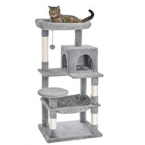 Torre Cat Tree Catinsider de 118 cm de vários níveis, cinza claro Torre Cat Tree Catinsider de 118 cm de vários níveis, cinza claro