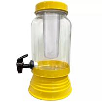 Torre Cervejeira De Vidro Com Dispenser De Gelo 3L - Amarelo