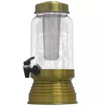 Torre Cervejeira De Vidro Com Dispenser De Gelo 3L - Dourada