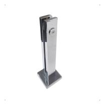 Torre Coluna Pinça Inox 30cm 1 Furo Guarda Corpo Sacada Escada Polida