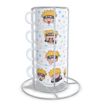 Torre Com 4 xícaras de Porcelana Louça Com Suporte Personalizado Naruto
