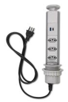 Torre De 3 Tomadas Usb A Usb C Multiplug 20a Retrátil Cinza Torre De 3 Tomadas Usb A Usb C Multiplug 20a Retrátil Cinza