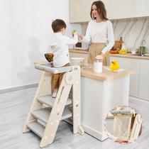 Torre de Aprendizagem Dobrável Forbena - Banco de Cozinha para Crianças (Cinza)