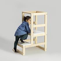 Torre de Aprendizagem Montessoriana Castelo Casatema MadeiraOriginals Bege/Marrom/Branco Torre de Aprendizagem Montessoriana Castelo Casatema MadeiraOriginals Bege/Marrom/Branco