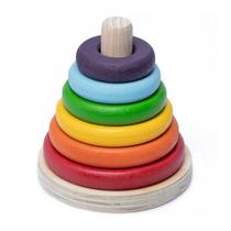 Torre de argolas donuts de madeira Torre de argolas donuts de madeira