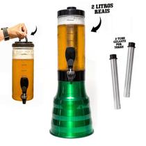 Torre De Chopp 2l Chopeira 2 Litros C/2 Tubo Gelante Verde