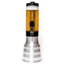 Torre De Chopp Beer 2 Litros Base Giratória 360 Copo Removível Prateada