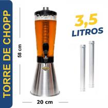 Torre De Chopp Beer 3.5L C/ 2 Barra Gelante Giratória 360