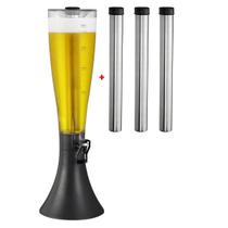 Torre de Chopp Cerveja Suco Hopr Super 4 L Completa Mais 3 Refis Extra