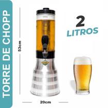 Torre De Chopp Chopeira Beer Cervejeira Giratória 2L Prateada