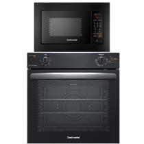 Torre de Cocção com Micro-ondas de Embutir 27L Preto (MC2EP) + Forno de Embutir a Gás 80L (OC8GM) Continental Torre de Cocção com Micro-ondas de Embutir 27L Preto (MC2EP) + Forno de Embutir a Gás 80L (OC8GM) Continental
