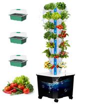 Torre de cultivo hidropônico MQHUAYU com 35 vasos e temporizador inteligente de 7 níveis