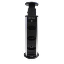 Torre de Embutir PowerPlug 3T com 03 Tomadas 20A Preta Hafele