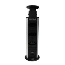 Torre de Embutir PowerPlug G4 com 03 Tomadas 20A e 02 USB-A Preta Hafele