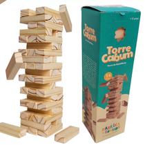 Torre de equilibrio jenga torremoto madeira maciça 54 peças