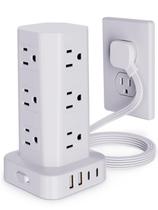 Torre de Extensão KZNXCVI com 12 Tomadas e 4 Portas USB de Carregamento Rápido Torre de Extensão KZNXCVI com 12 Tomadas e 4 Portas USB de Carregamento Rápido