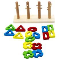 Torre De Formas Geométricas 4 Colunas de Encaixe Diferentes Torre De Formas Geométricas 4 Colunas de Encaixe Diferentes