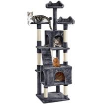 Torre de Gato Yaheetech XL 182cm - 2 Cavernas e 3 Poleiros