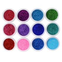 Torre de glitter arco iris para decoracao de unhas