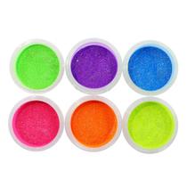 Torre de glitter refletivo linha glow neon mix da jo 6g Torre de glitter refletivo linha glow neon mix da jo 6g