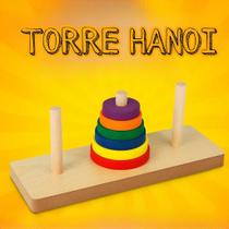 Torre de Hanoi Brinquedo Empilhar Educativo Desenvolvimento Cognitivo Jogo Lógico e Pedagógico