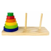 Torre de Hanói de 6 discos, da BrinqMutti - Brinquedo de Madeira, jogo pedagógico de desafio - Cód. M068 Torre de Hanói de 6 discos, da BrinqMutti - Brinquedo de Madeira, jogo pedagógico de desafio - Cód. M068