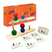 Torre de Londres Desafio Raciocínio Lógico Brinquedo Educativo de Madeira Carimbras 3 anos