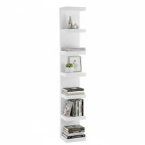 Torre de parade organizador de livros estante vertical decoração mdf premium albergoni branco Torre de parade organizador de livros estante vertical decoração mdf premium albergoni branco