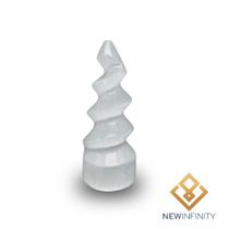 Torre de Selenita 10cm Espiral Pedra Natural Cristal Energia Torre de Selenita 10cm Espiral Pedra Natural Cristal Energia