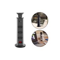 Torre de Tomada 3 Entradas Multiplug Tomadas Retrátil Bivolt Embutir Mesa Torre de Tomada 3 Entradas Multiplug Tomadas Retrátil Bivolt Embutir Mesa