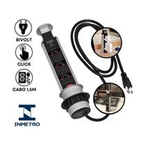 Torre de Tomada 3 Tomadas Bivolt Retrátil com USB/USB-C