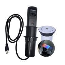 Torre De Tomada Automática C/ Carregado Wirelesr Usb Preta