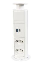 Torre De Tomada Branca Usb Tipo C + A Turbo + 2 Elétrica 20A