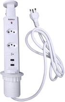 Torre de tomada c/ 2 tomadas + 2 usb branca