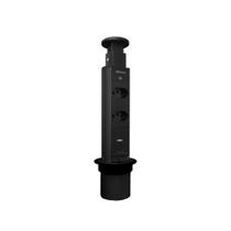 Torre de tomada c/ 2 tomadas + 2 usb preta Torre de tomada c/ 2 tomadas + 2 usb preta