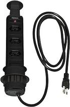 Torre de tomada c/ 3 tomadas preta