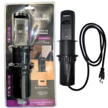 Torre de Tomada com 1 Tomada + USB A USB C + Indução Preto Renna