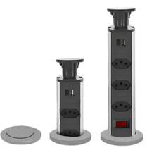Torre De Tomada de Embutir Retrátil Multiplug 3 Tomadas e USB Para Bancada Torre De Tomada de Embutir Retrátil Multiplug 3 Tomadas e USB Para Bancada