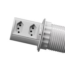 Torre De Tomada Embutir Pop 2 Tomadas 10a Cinza Torre De Tomada Embutir Pop 2 Tomadas 10a Cinza