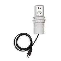 Torre de Tomada Manual Branca com 1 Tomada 10 Amperes + 2 Usb 3.0 QTMOV