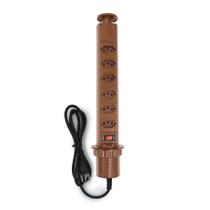 Torre De Tomada Marrom Retrátil 6 Tomadas Elétrica Plugs 10A 16A E 20A Suporta 16A Com Disjuntor